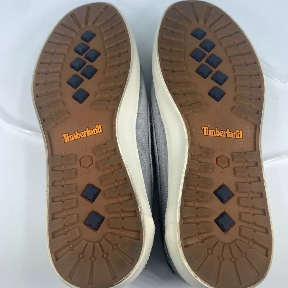 Timberland‎ Mens 7 Boat Deck Shoes Gray Canvas Outdoor Preppy Normcore Nautical
